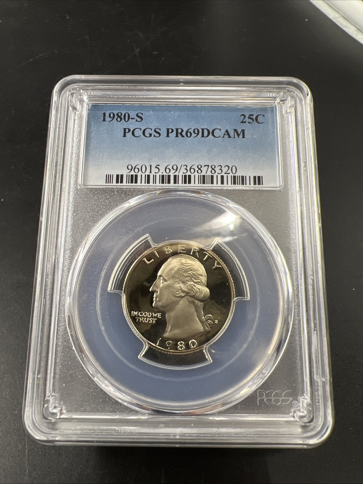 1980 S 25c Clad Copper Nickel Washington Quarter Coin PCGS PR69 DCAM #320