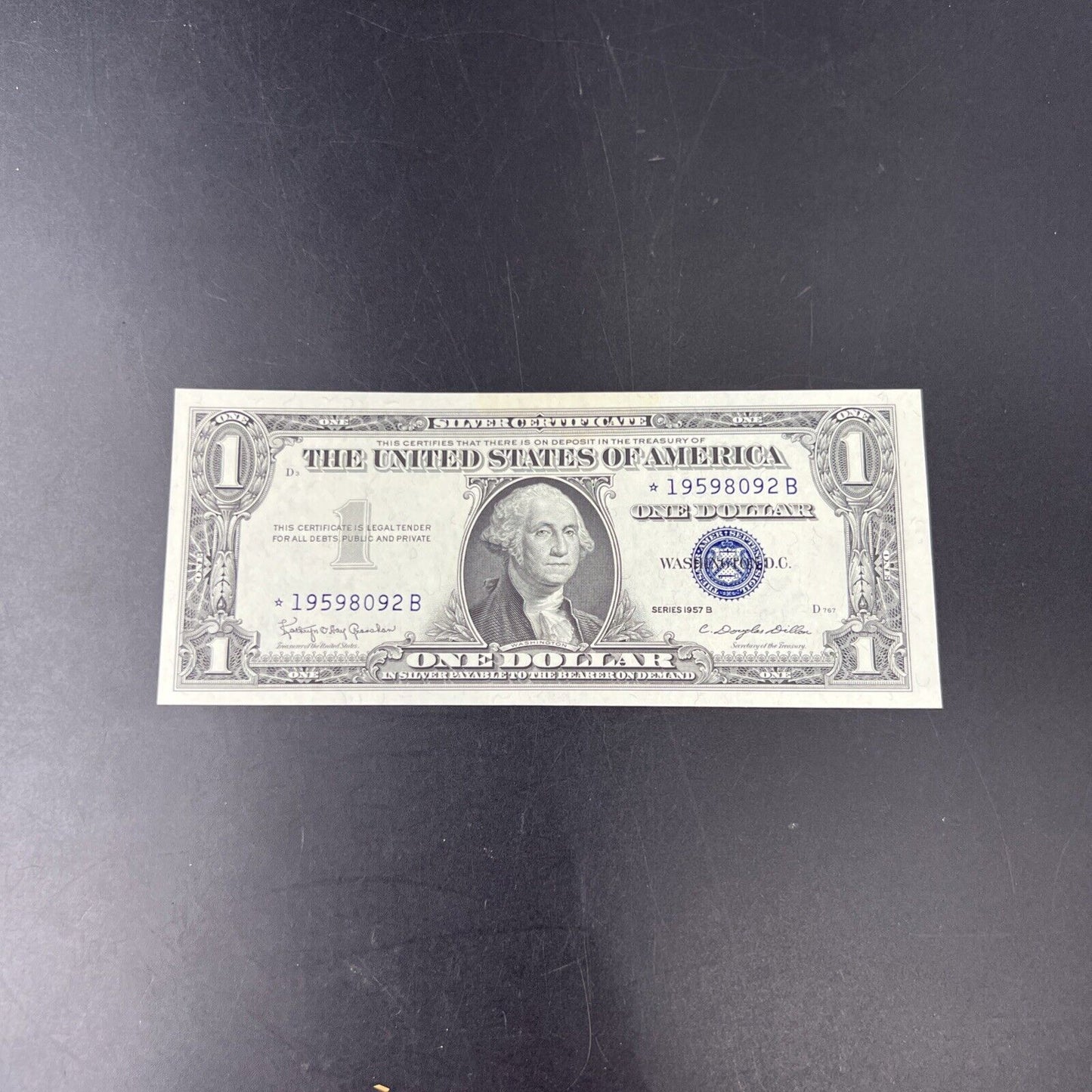 1957 B * Star $1 One Dollar Silver Certificate Blue Seal Choice Uncirculated