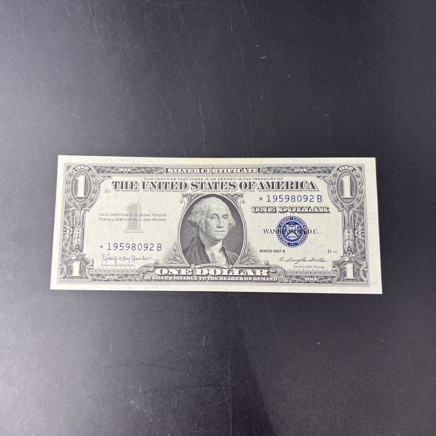 1957 B * Star $1 One Dollar Silver Certificate Blue Seal Choice Uncirculated