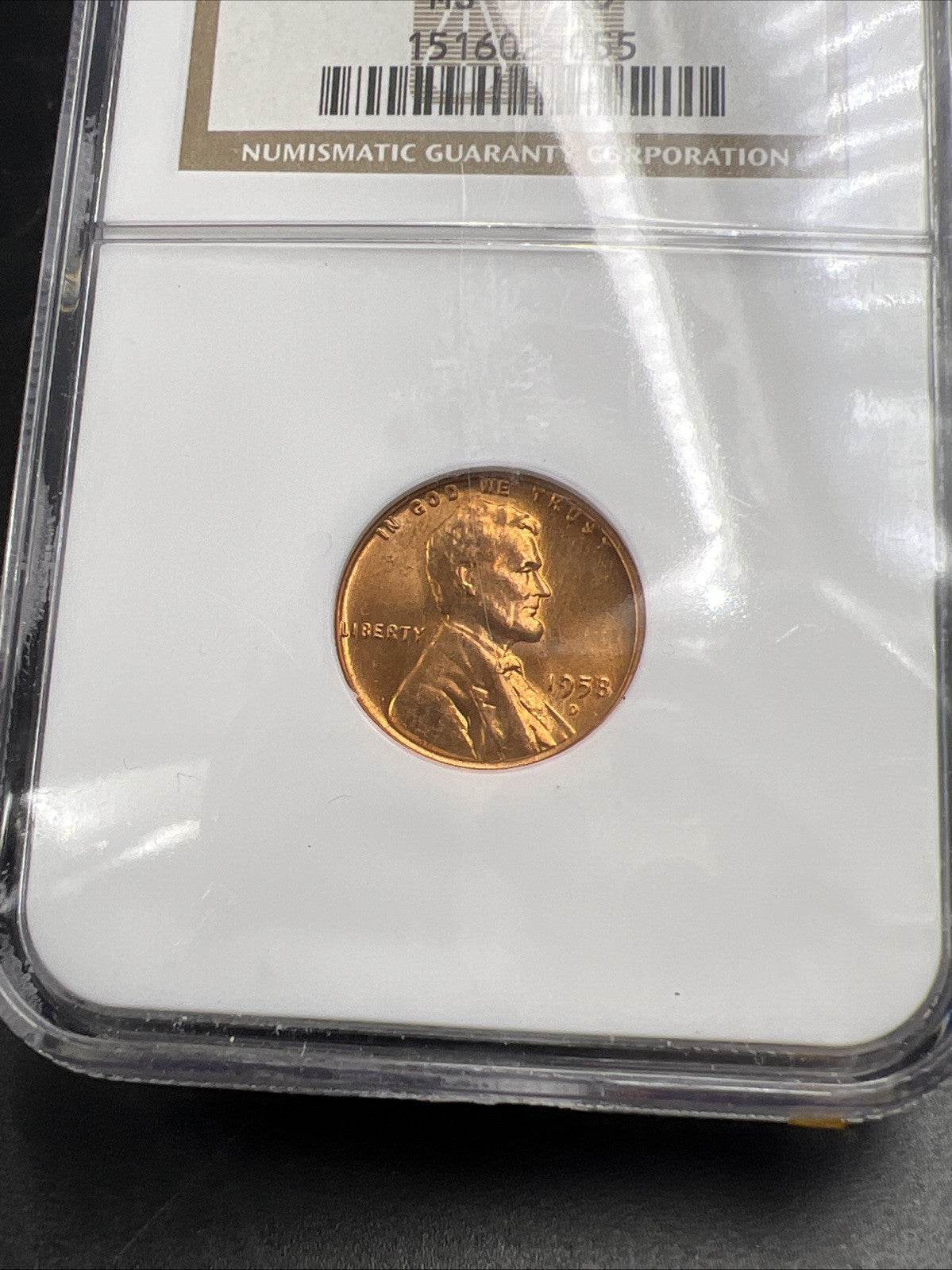 1958 D Lincoln Wheat Cent Penny Coin NGC MS66 RD GEM BU #055