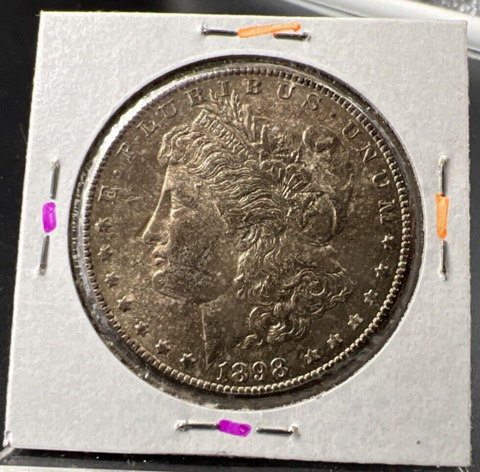1898 O $1 Morgan Silver Dollar Coin CH BU UNC Uncirculated Nice Toning Reverse