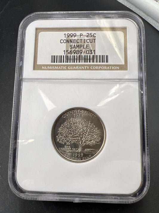 1999 P Connecticut NGC Sample Slab BU UNC