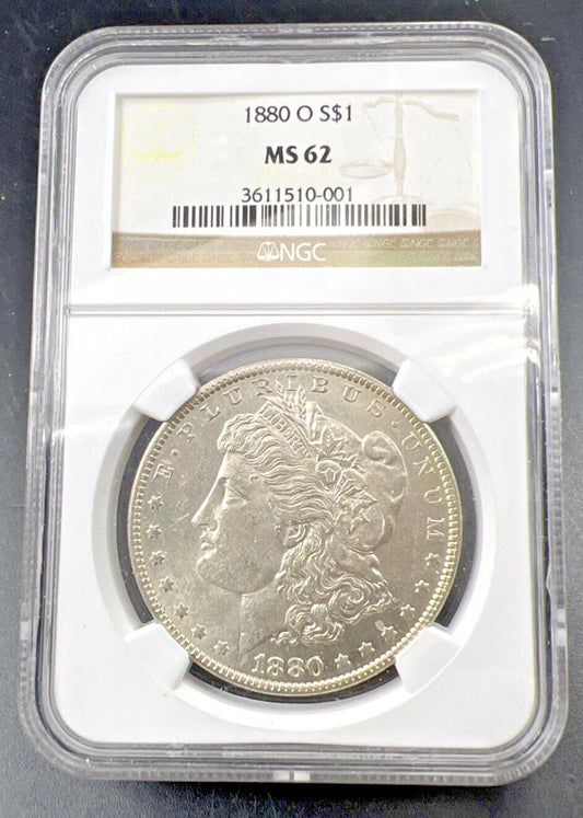1880 O $1 Morgan Dollar Coin NGC MS62 BU UNC Small o VAM 74 W/ Struck Thru Error