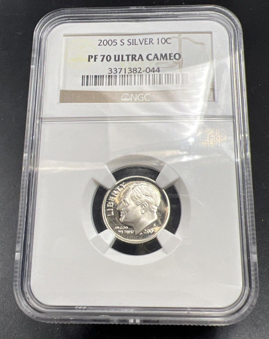 2005 S 10c Roosevelt Proof Silver Dime Coin PF70 NGC UCAM #044