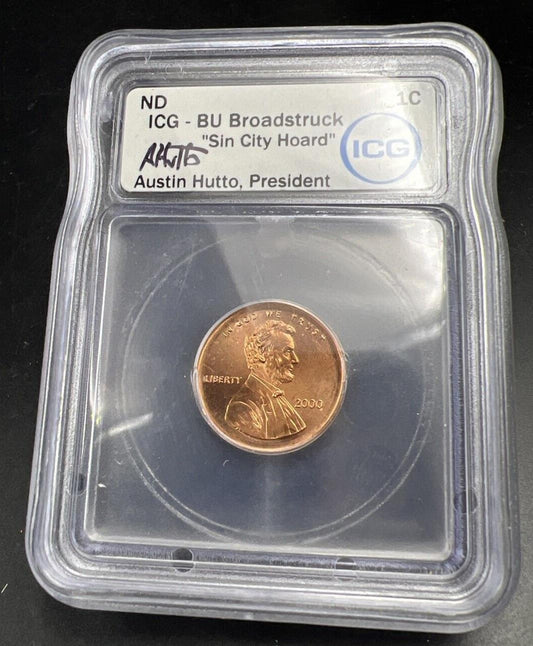 2000 Lincoln Memorial Cent 1c Broadstrike Error ICG BU #61