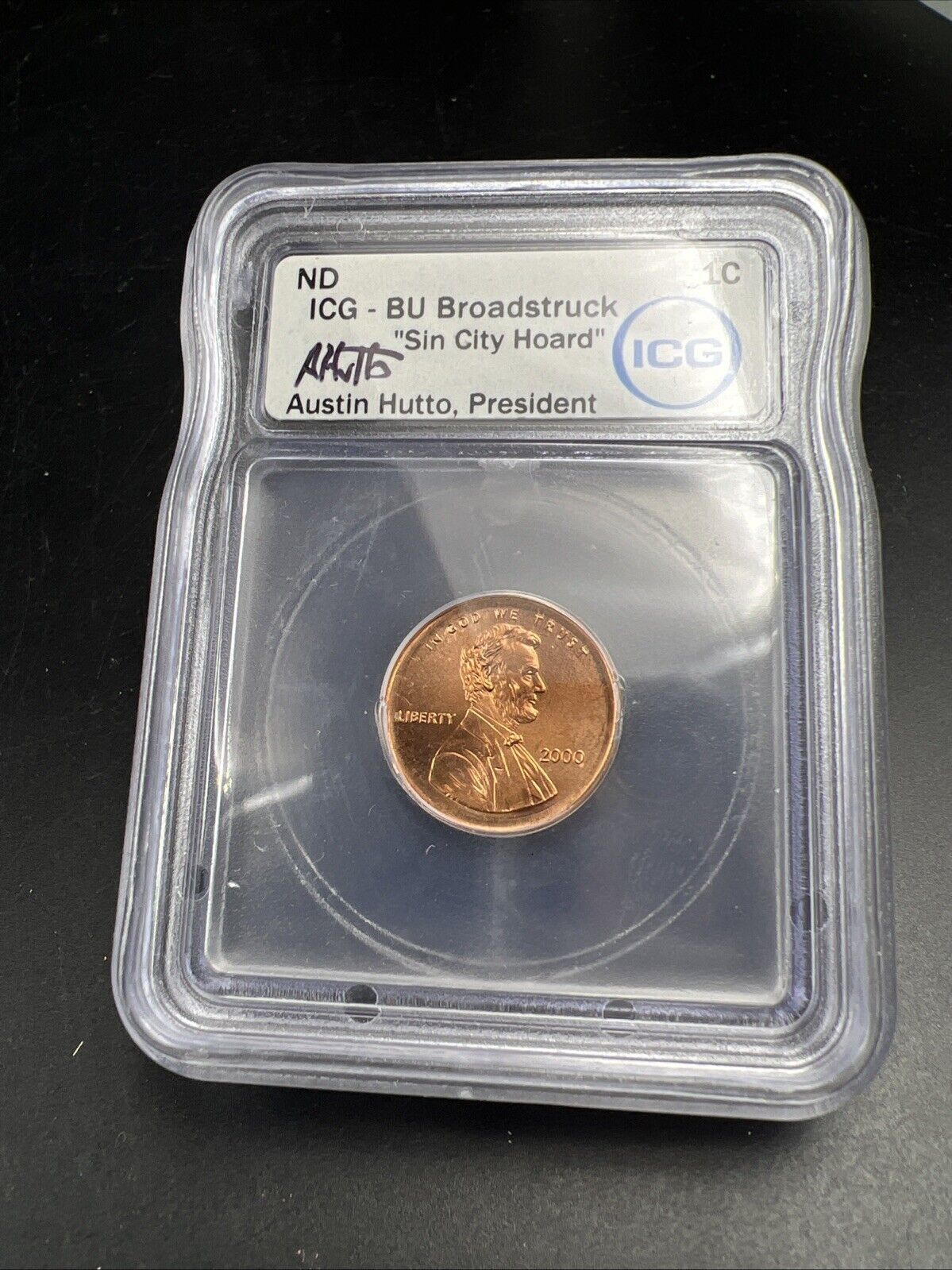 2000 Lincoln Memorial Cent 1c Broadstrike Error ICG BU #61