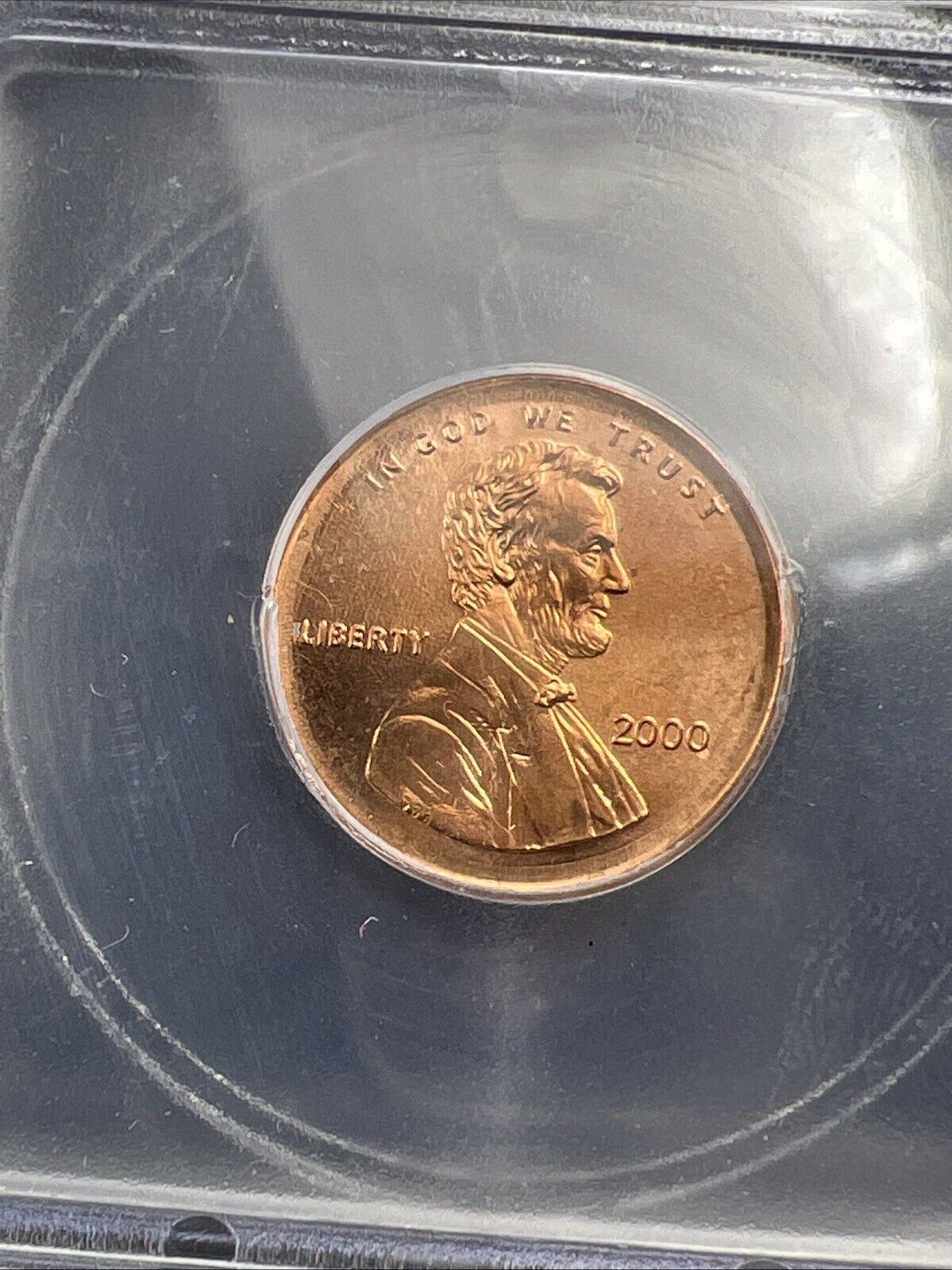 2000 Lincoln Memorial Cent 1c Broadstrike Error ICG BU #61