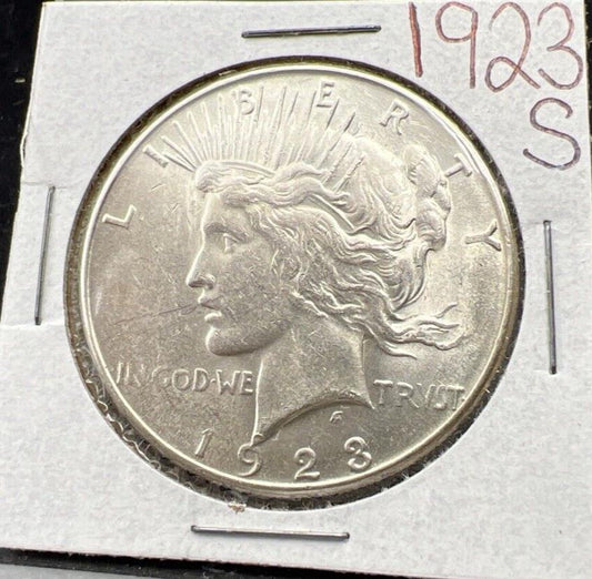 1923 S $1 Peace Silver Dollar Coin BU UNC Uncirculated