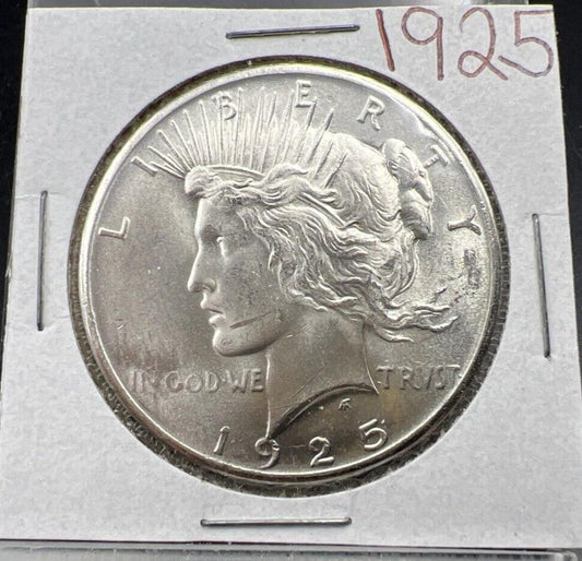1925 P $1 Peace Silver Dollar Coin Choice BU UNC