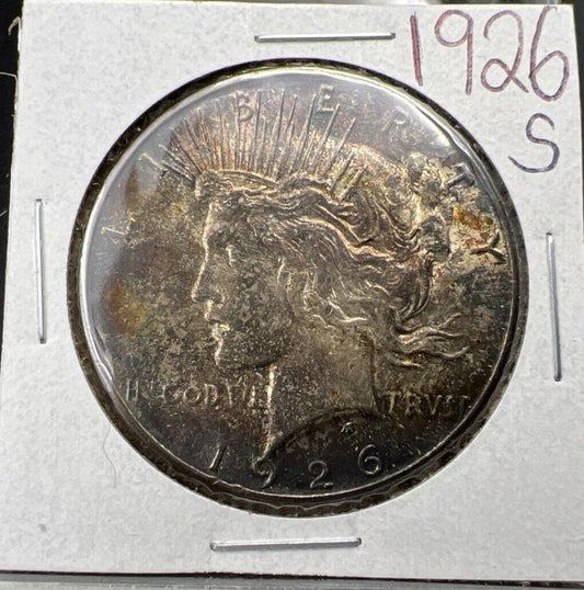 1926 S $1 Peace Silver Dollar Coin Choice XF EF / AU Neat Toning Toner