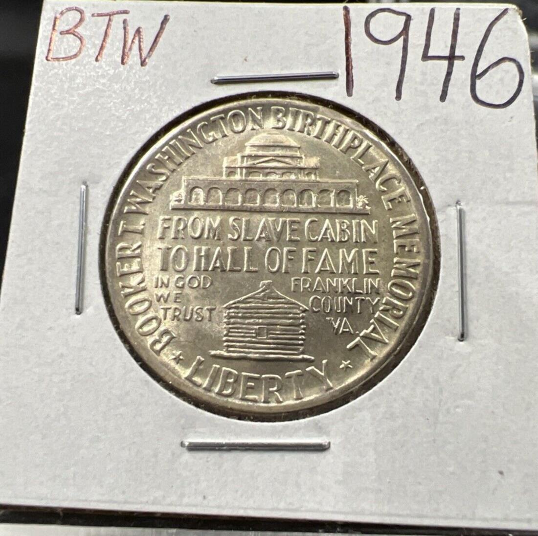 1946 P Booker T Washington Silver Half Dollar Coin BU UNC