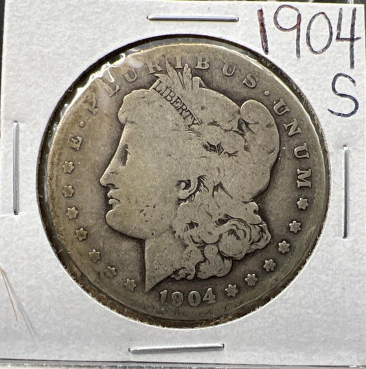 1904 S $1 Morgan Silver Dollar Coin Choice AG About Good Circ Full Date
