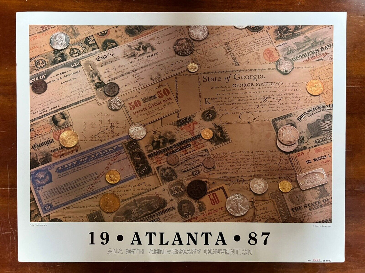 American Numismatic Association 1987 Atlanta ANA convention Coin Show Poster