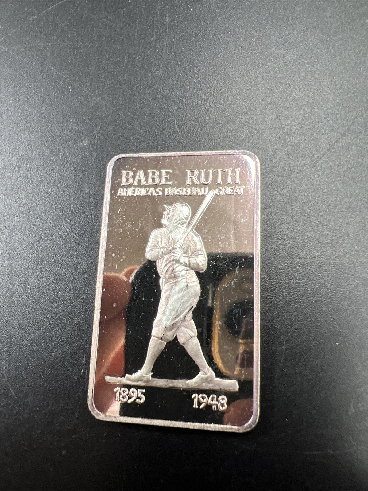 Babe Ruth 1 Oz Silver Art Bar Manhattan Private Mint Low Serial # 000639 CH UNC