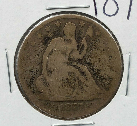 1877 P Seated Liberty Silver Half Dollar 50c Wild West Era Coin AG About Good