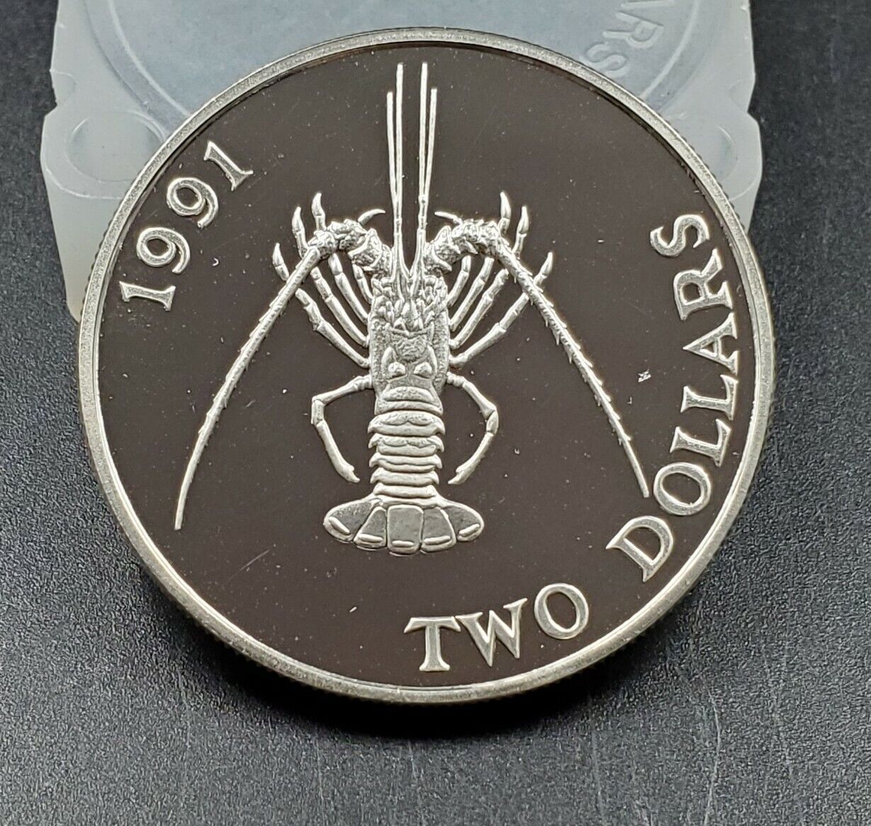 1991 Bermuda Elizabeth II SPINEY LOBSTER GEM Proof Silver $2 Coin 3K Mintage