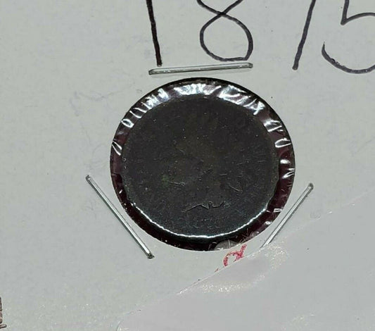 1875 Indian Head Copper Bronze Cent Penny Coin Good Details ED