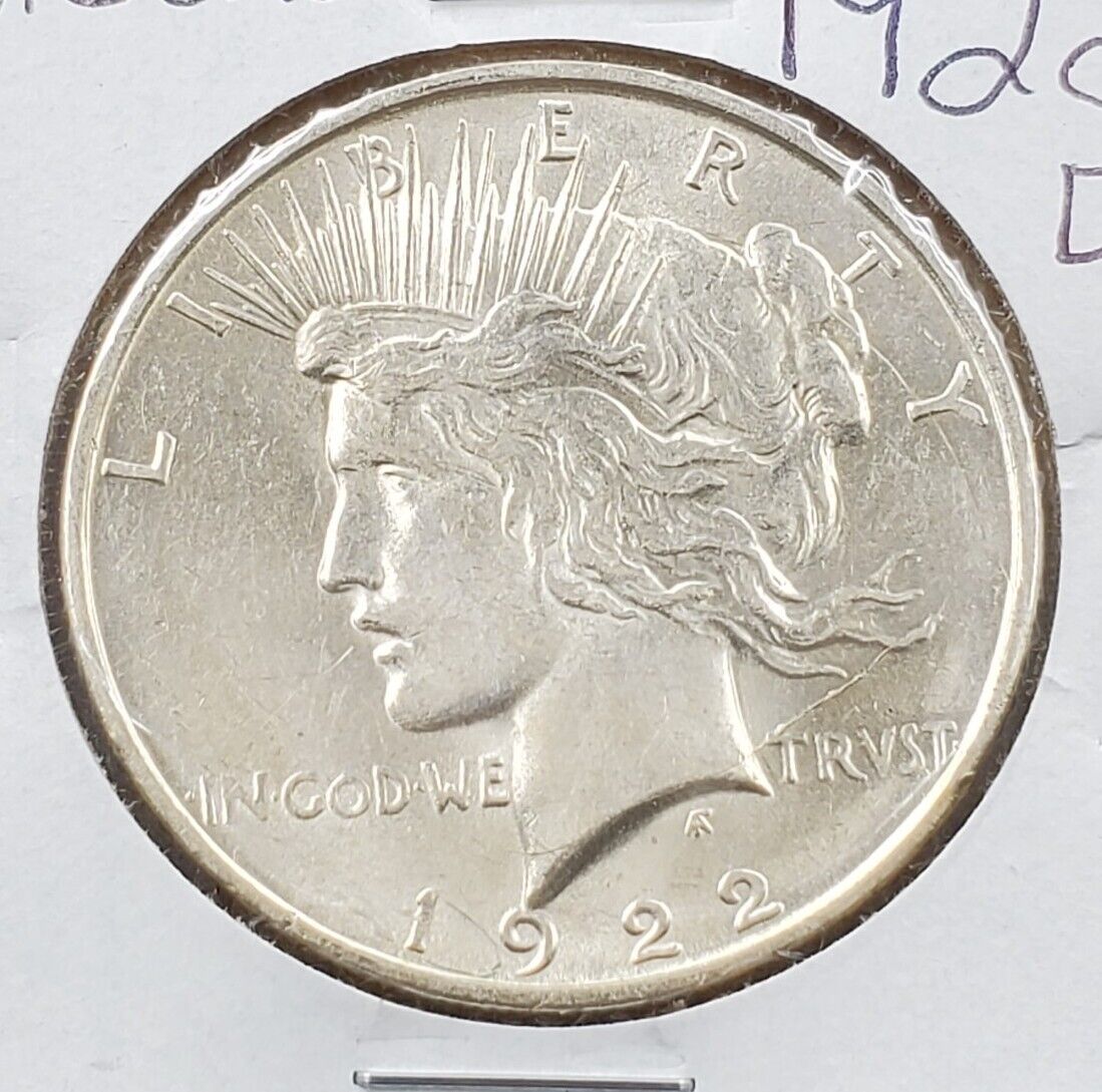 1922 D $1 Peace Silver Eagle Dollar Coin Die Crack VAM variety coin AU