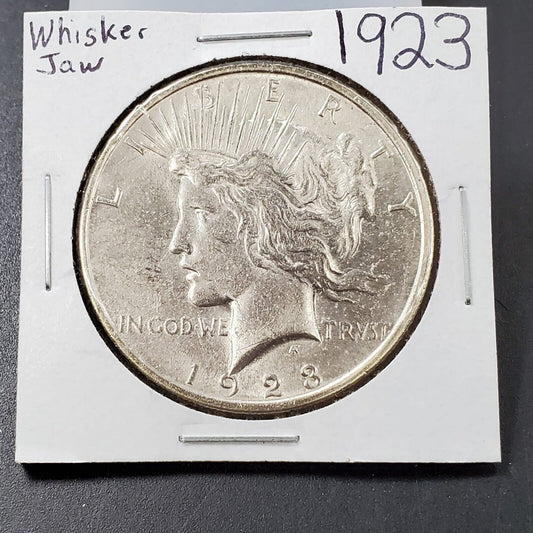 1923 P Peace 90% Silver Eagle Dollar Coin VAM-1A AU Details