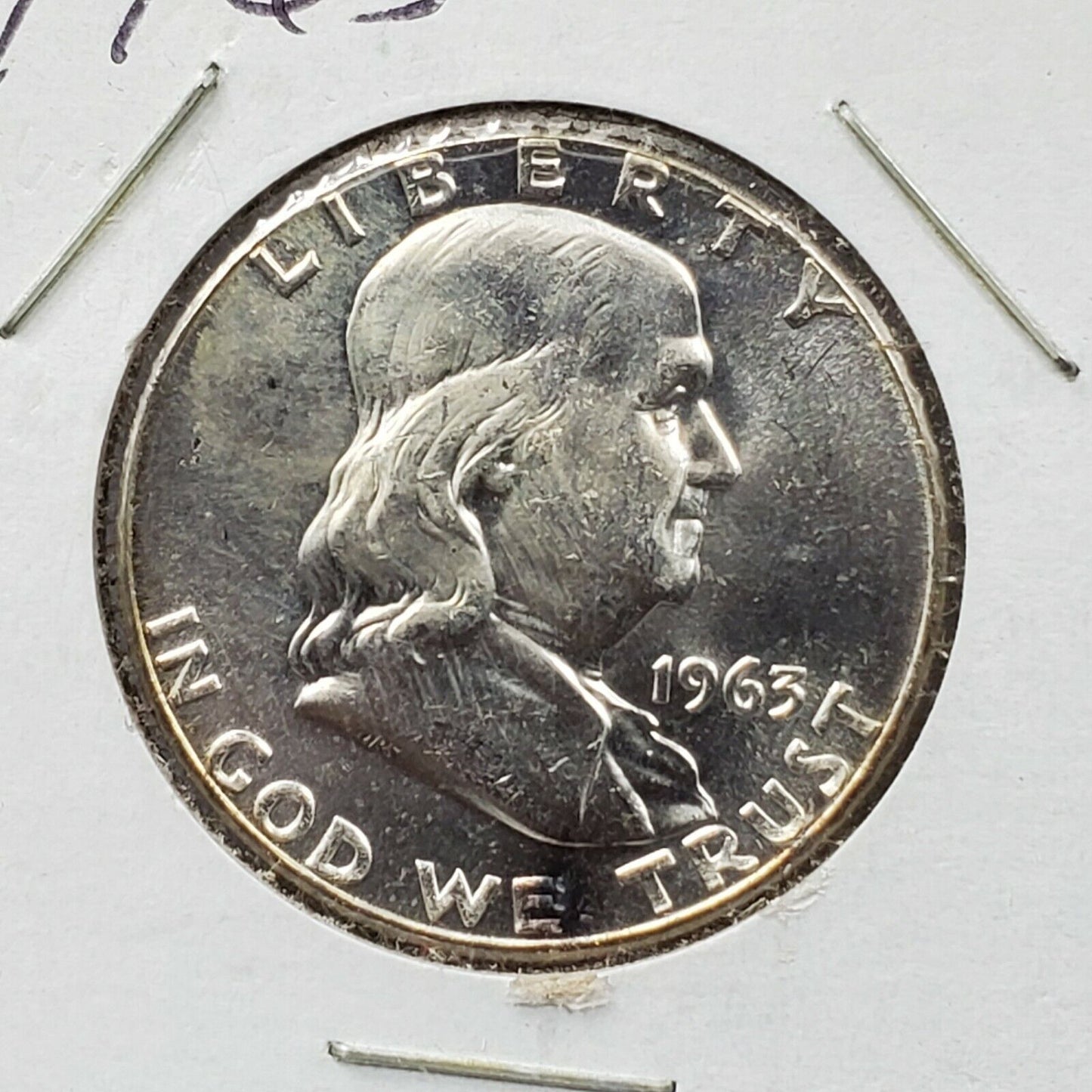 1963 P Franklin Silver Half Dollar Coin Choice BU UNC Some Toning