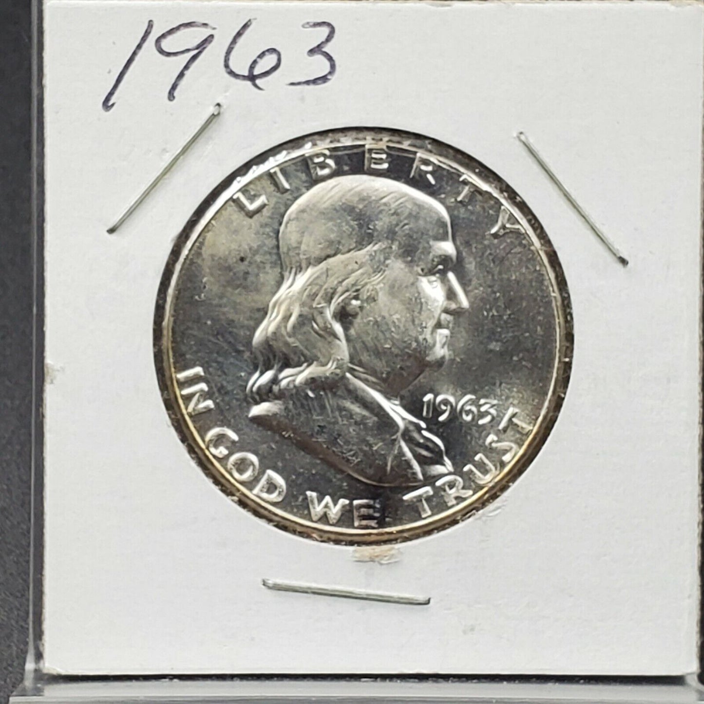 1963 P Franklin Silver Half Dollar Coin Choice BU UNC Some Toning