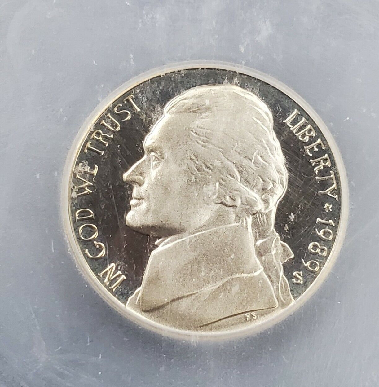 1989 S Proof Jefferson Nickel Coin ICG PR70 DCAM Deep Cameo Variety