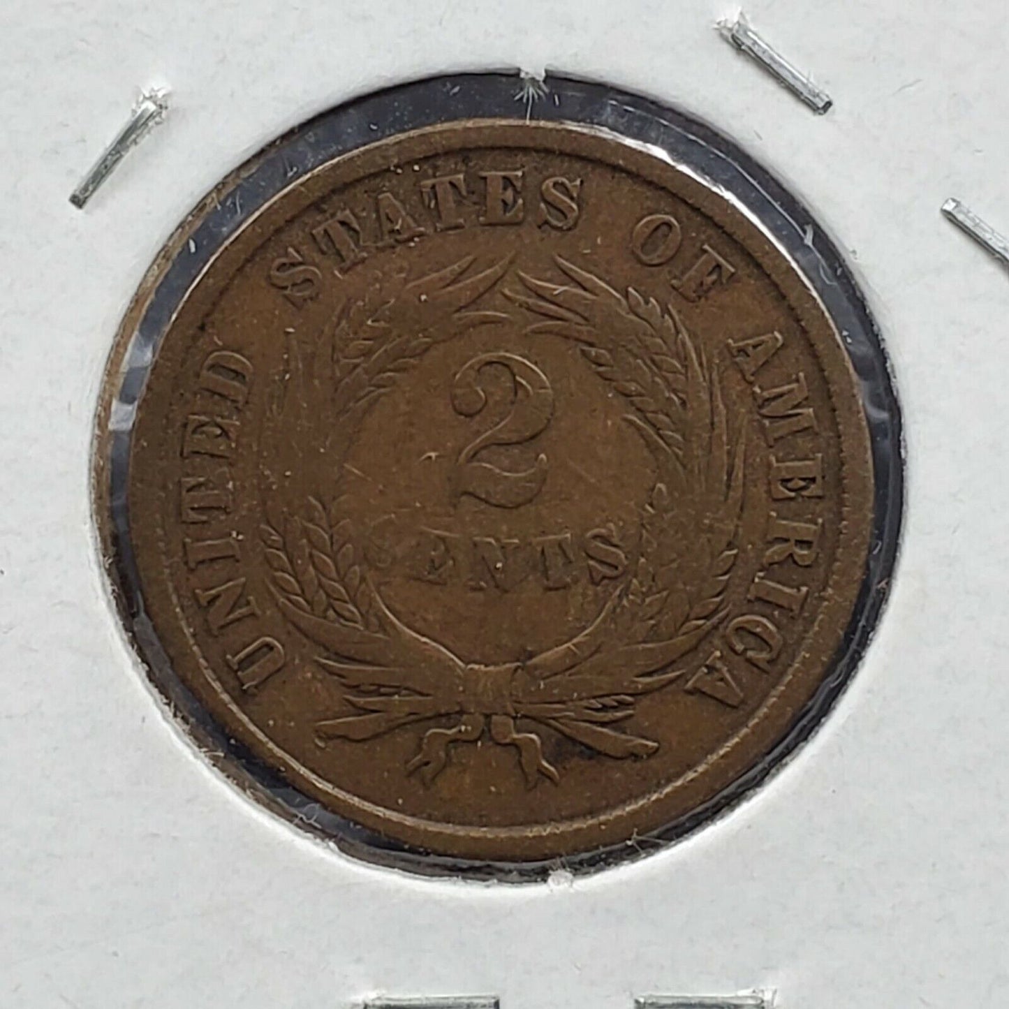 1864 P 2C Two Cent Copper Coin Piece VF Very Fine Slight Misaligned LG Motto