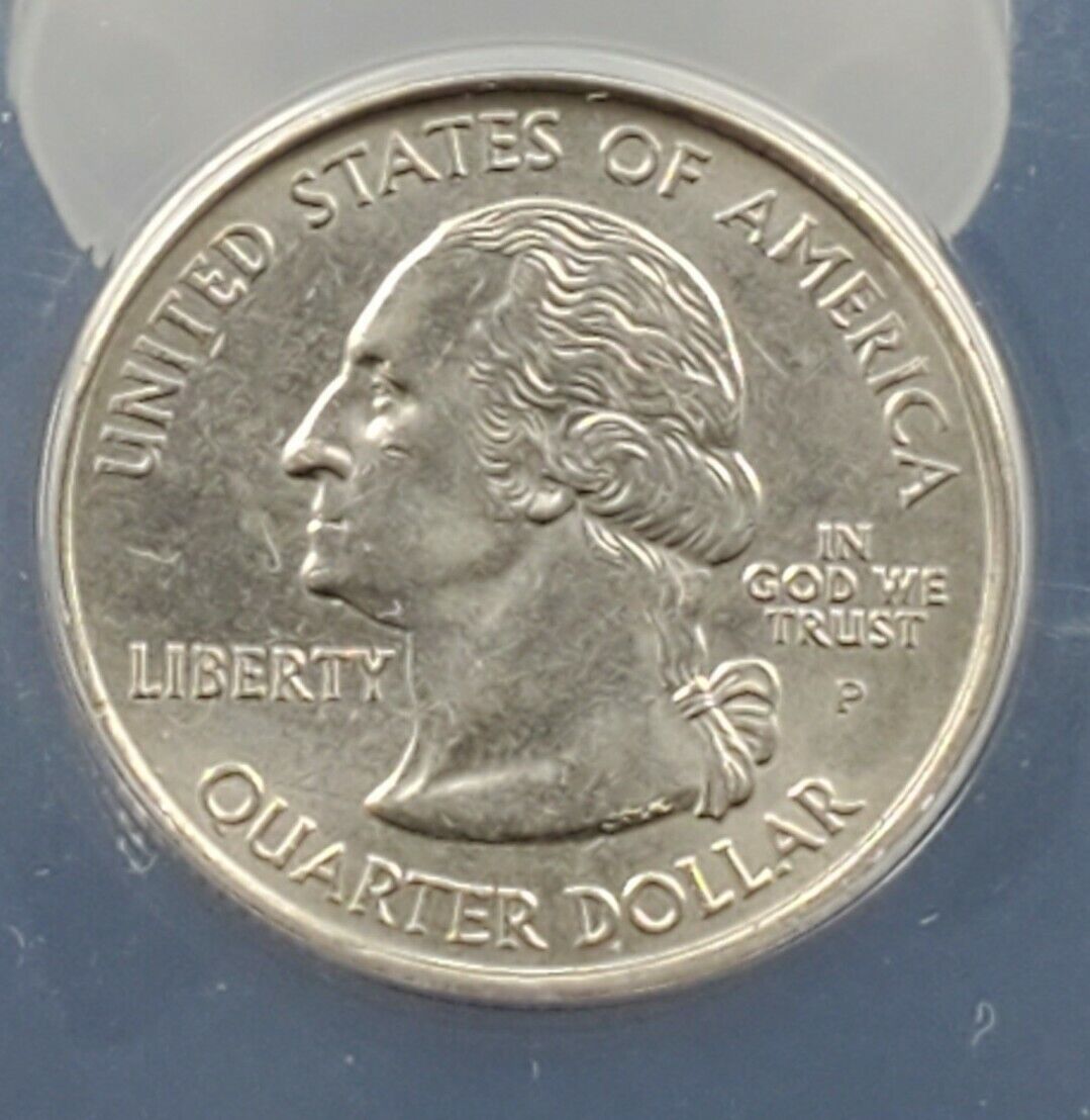 2005 West Virginia State Statehood Quarter ANACS AU58 Major Die Break Error Coin