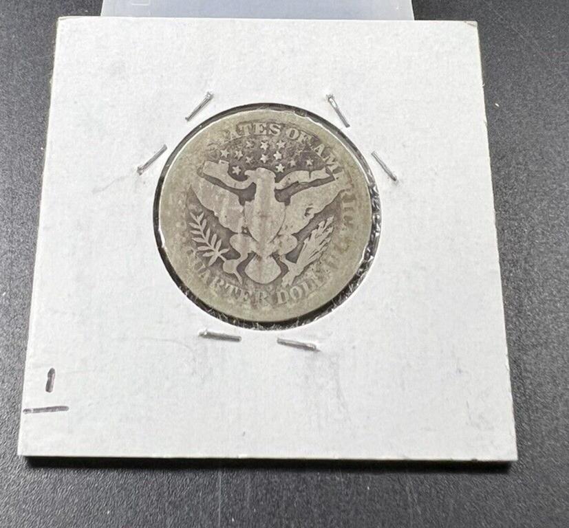 1898 O Barber Silver Quarter Coin Choice AG About Good