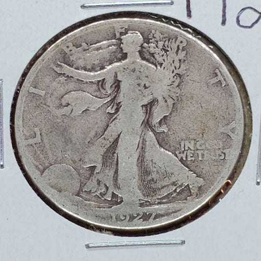 1927 S Walking Liberty Silver Half Dollar Coin Average Good Circulated