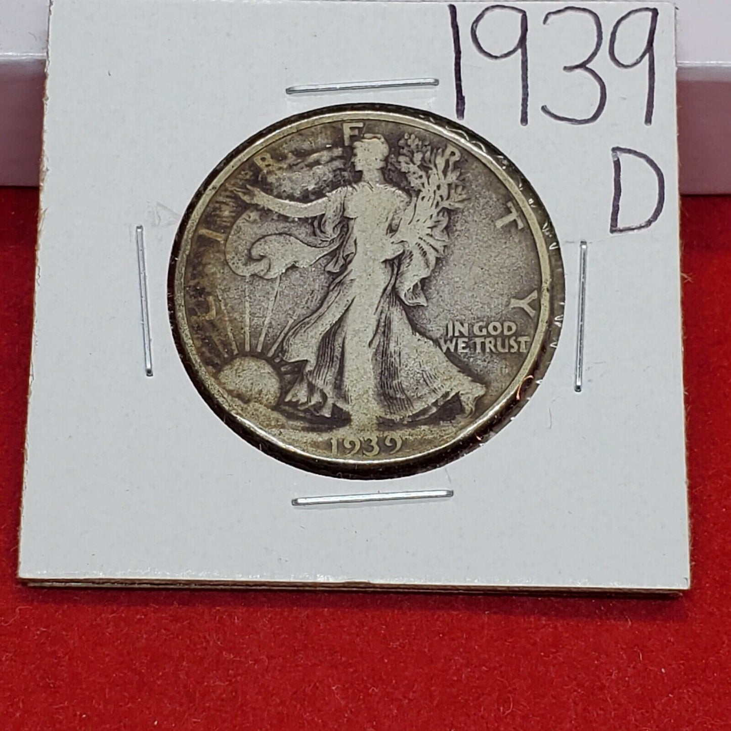 1939 D Walking Liberty Silver Half Dollar Coin Circulated Nice Toning Toner