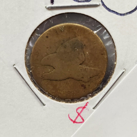 1858 Flying Eagle Cent Penny Coin Very Circulated Condition Pre Civil War Era 1