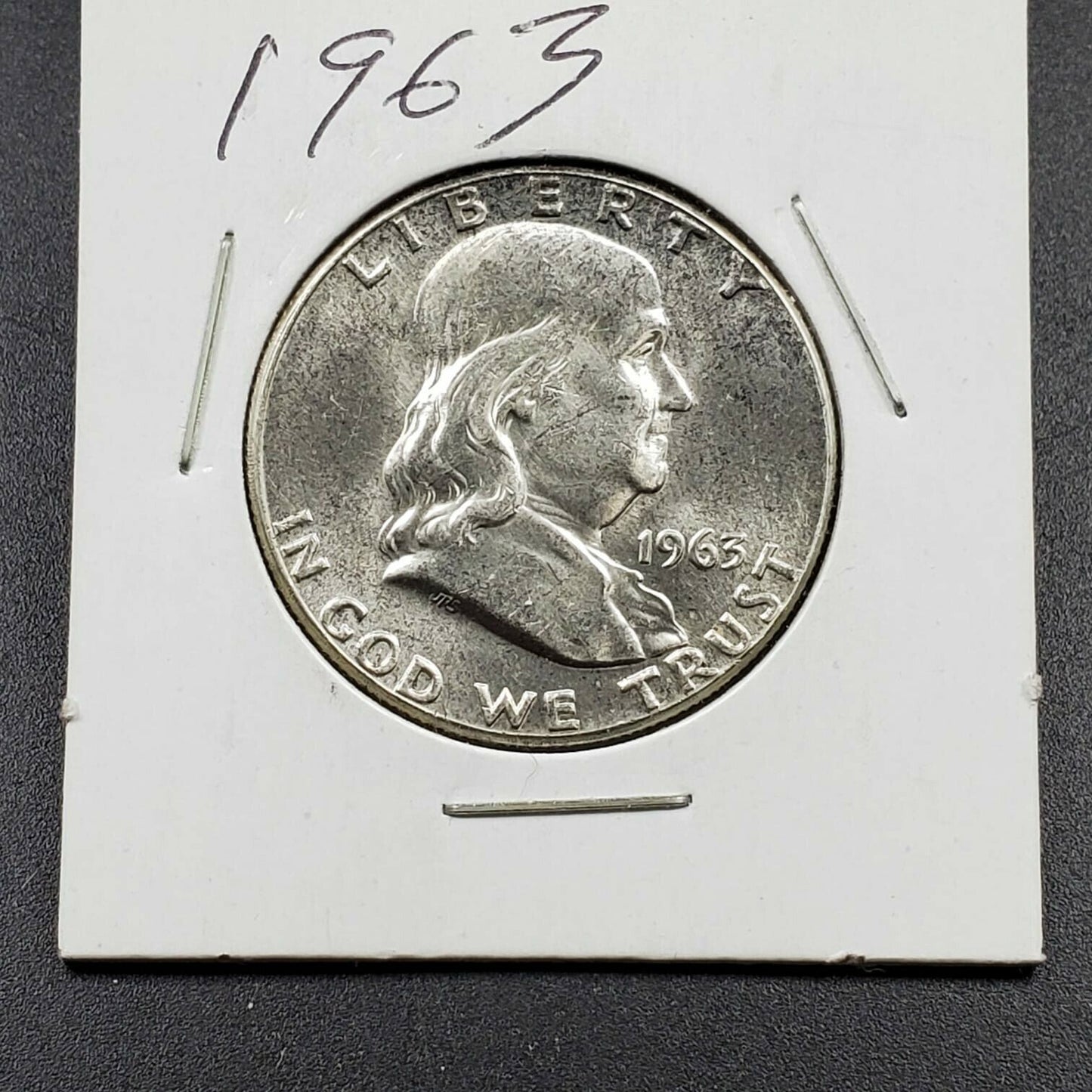 1963 P Franklin Silver Half Dollar Coin Choice BU Uncirculated Some Toning