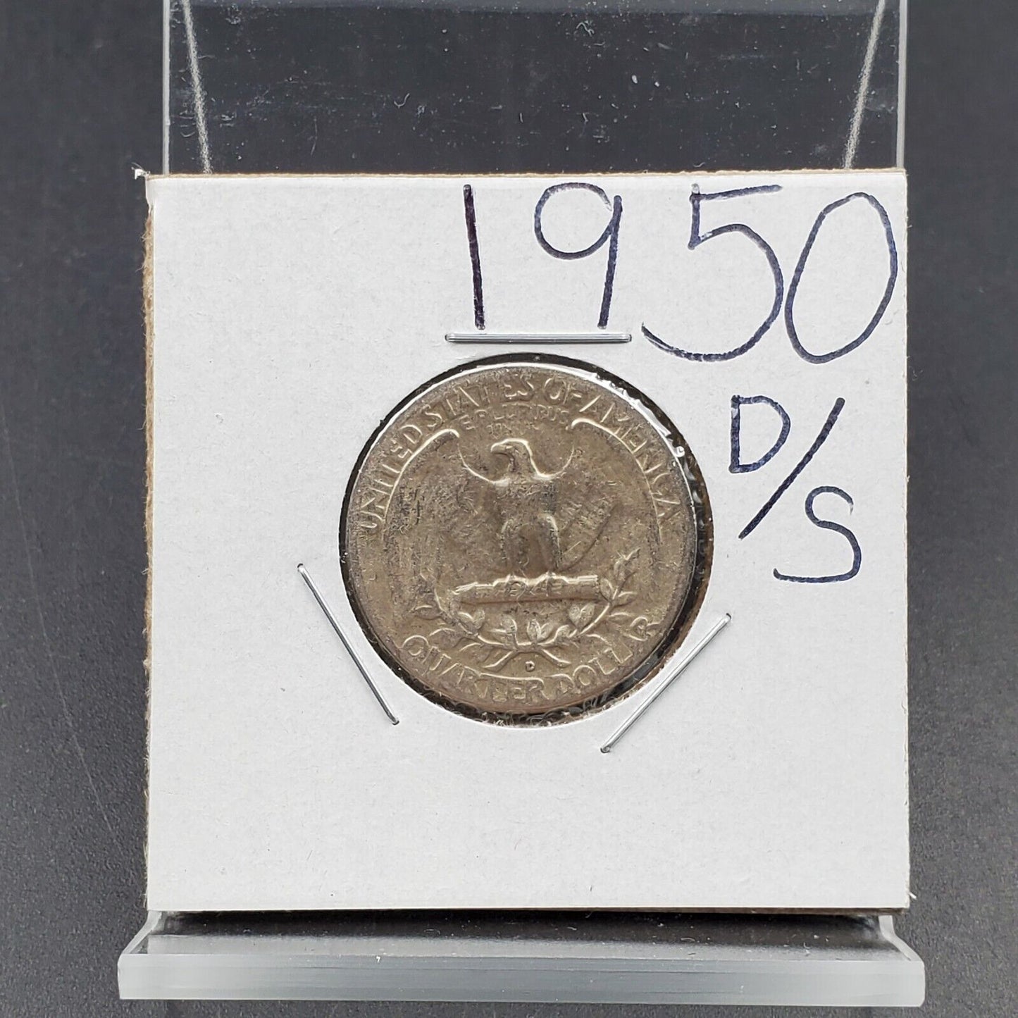 1950 D/S 25c Washington Silver Quarter Coin Choice Circ Variety Coin