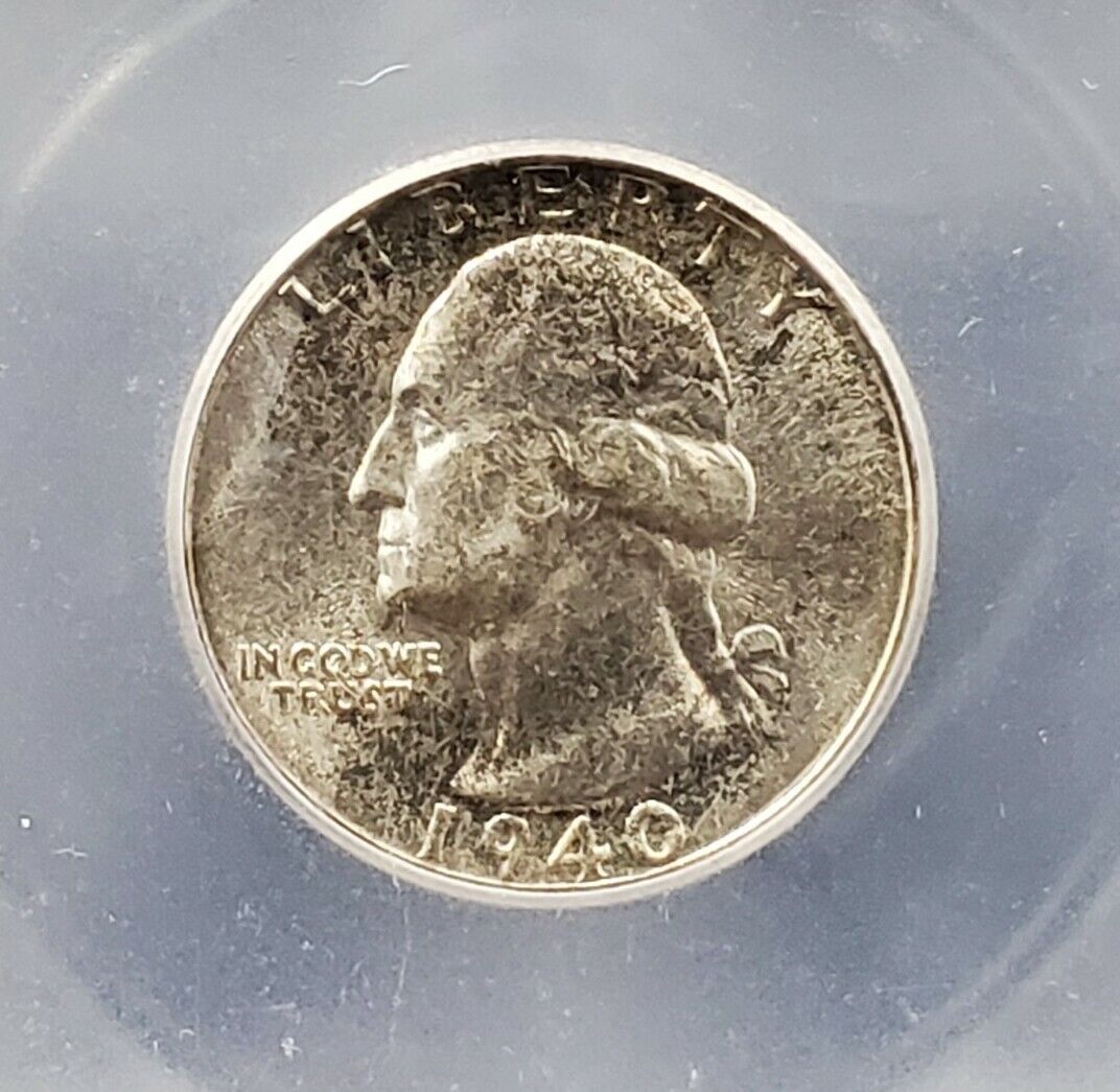 1940 S Washington Silver Quarter Coin ICG MS67 Gem BU PQ Toning Early Date