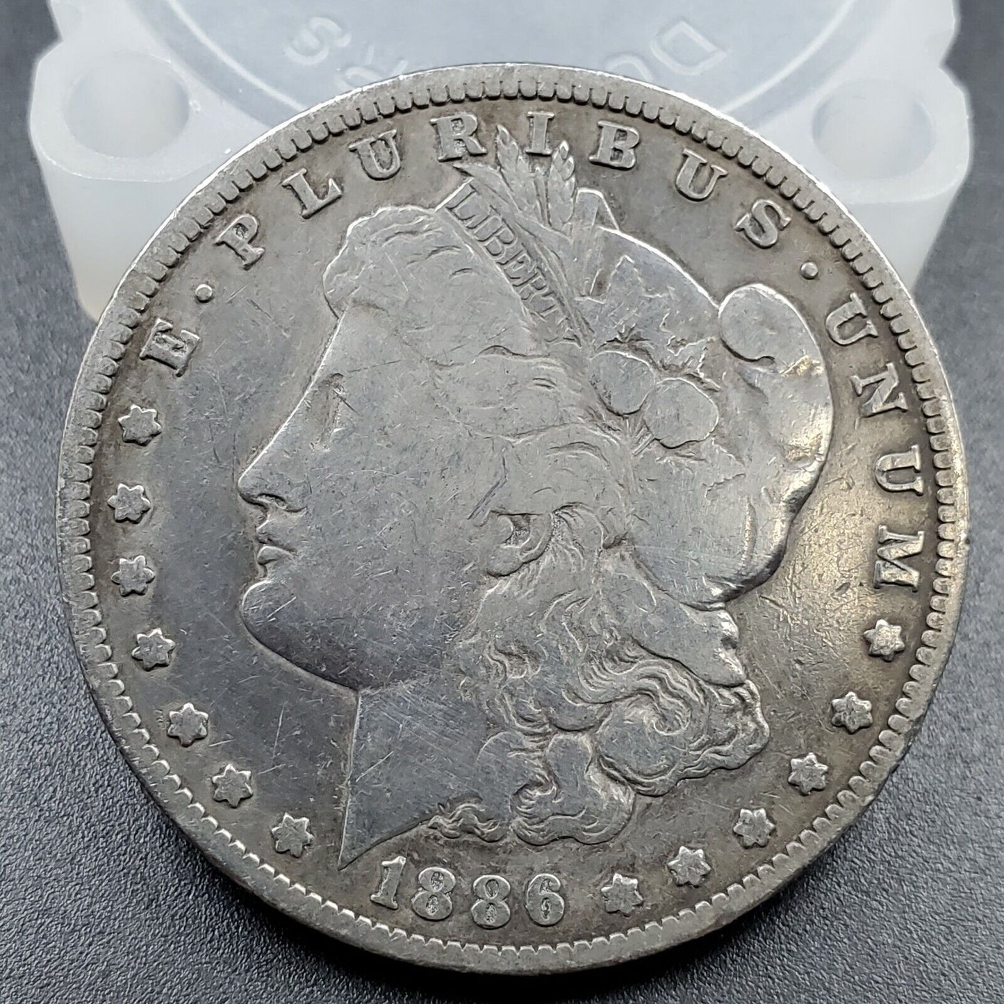 1886 O Morgan Silver Dollar New Orleans VF Details Cleaned Shiny looking Coin