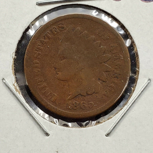 1865 Indian Head Cent Penny Coin Average Good Circulated
