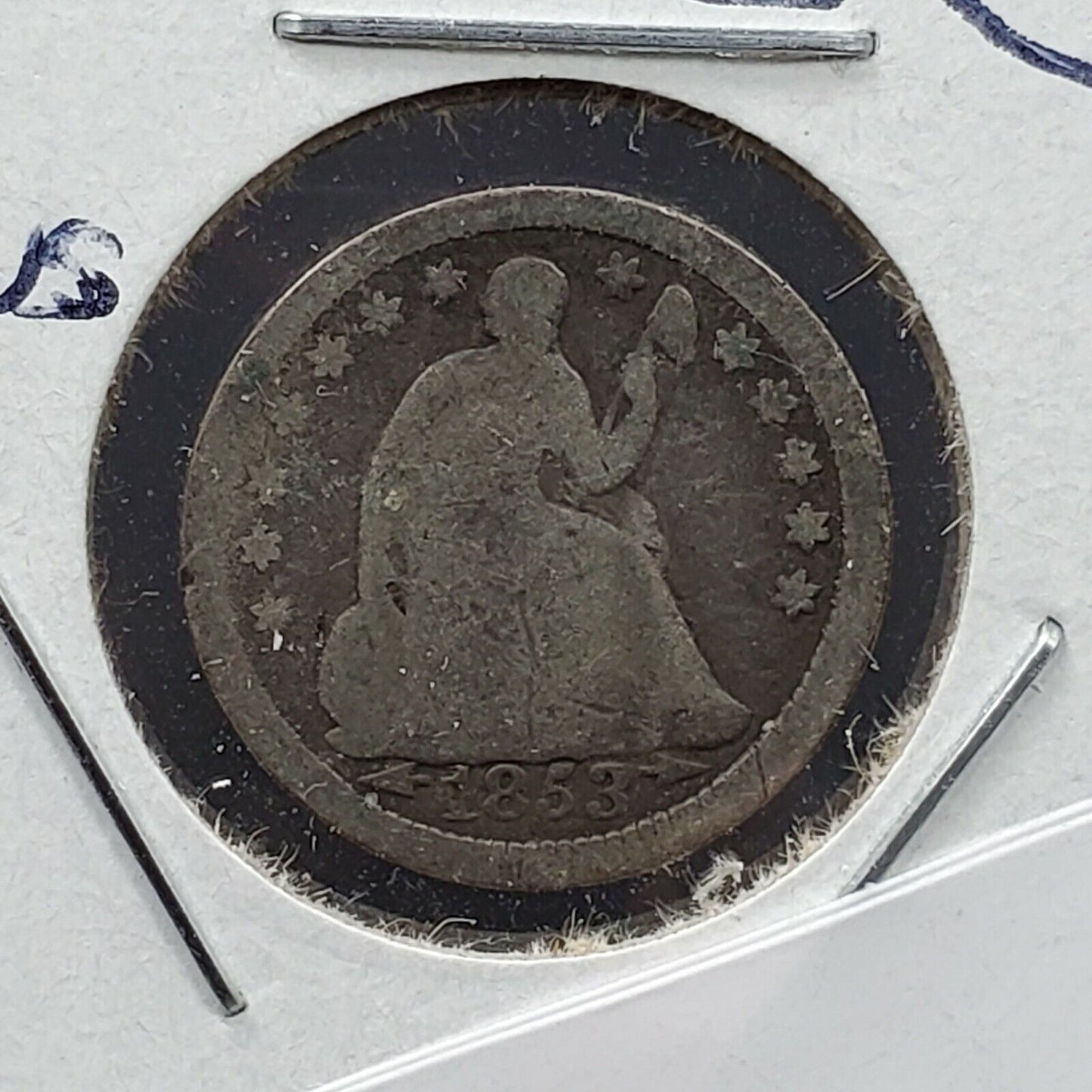 1853 Liberty Seated Half Dime Silver Coin With Arrows Variety AG About Good