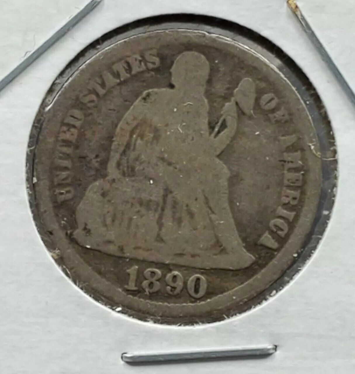 1890 Liberty Seated Silver Dime Coin Choice Circulated Condition