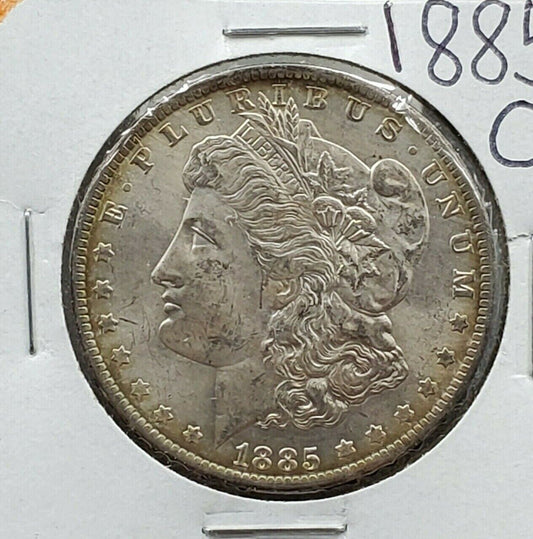 1885 O Morgan Silver Dollar Choice BU UNC Some Toning Nice Coin