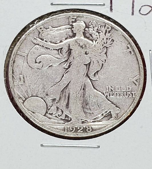 1928 S Walking Liberty Silver Half Dollar Coin Fine Details Shiny Look
