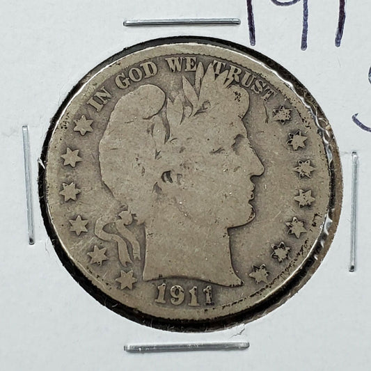 1911 S Barber Silver Half Dollar 50c Coin Choice AG / Good Full Date Nice REV