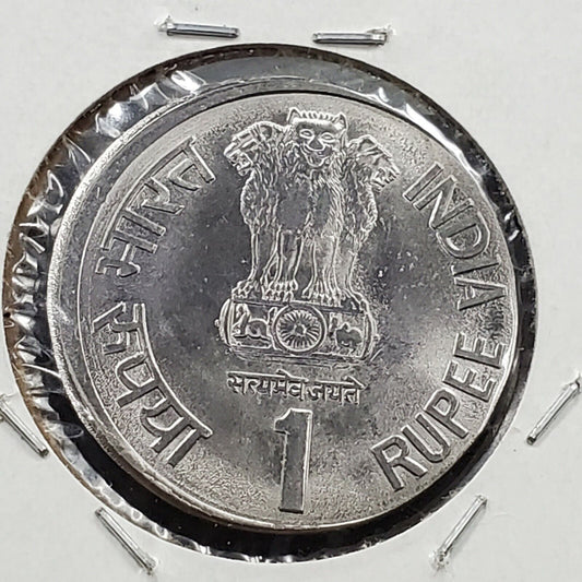 2002 India Rupee Off Center Broad Strike Error Coin HIGH GEM BU GRADE NICE WOW