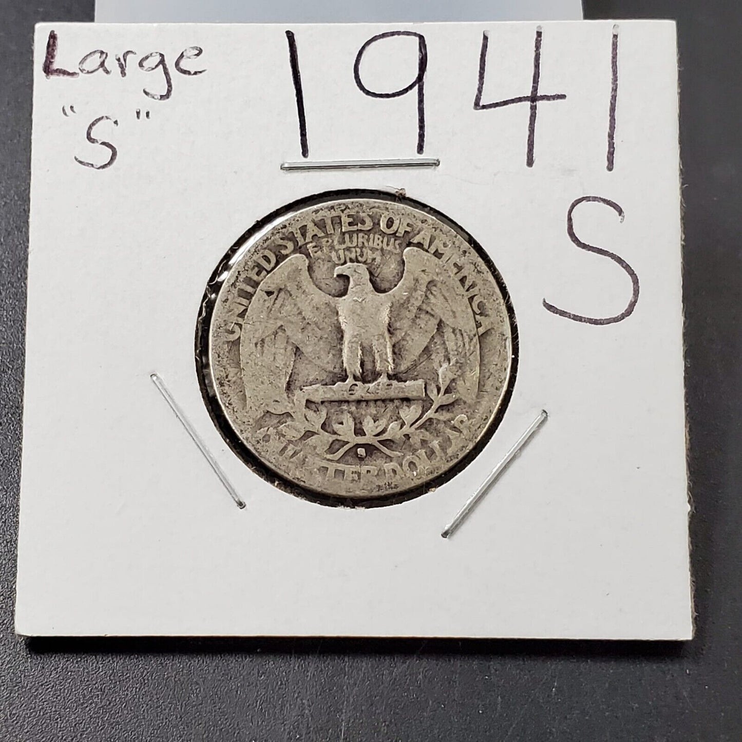 1941 S Washington Silver Quarter Coin Large "S" Variety Coin Bargain Robinsons