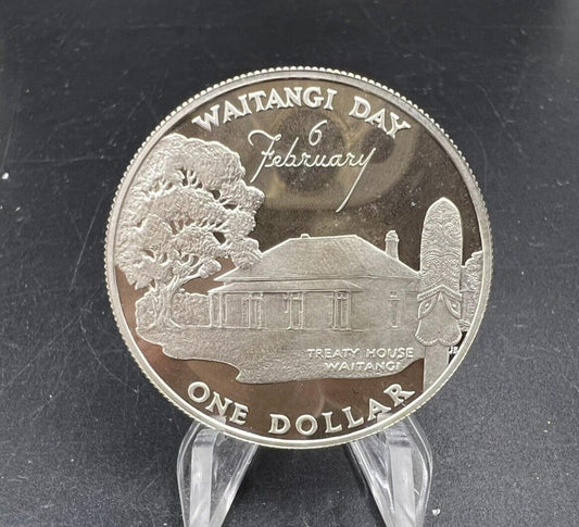 1977 Waitangi day Gem Proof Silver New Zealand Coin Silver Jubilee
