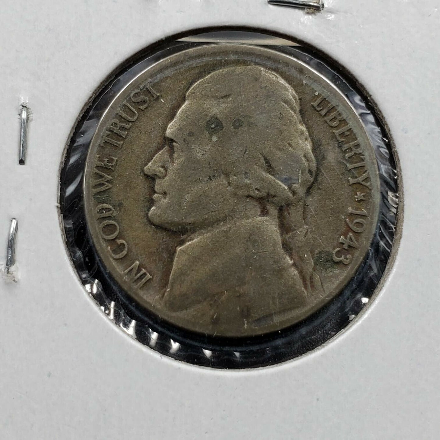 1943 P Type 2 Jefferson Silver WW2 Era Nickel BIG Laminated Planchet Error Coin
