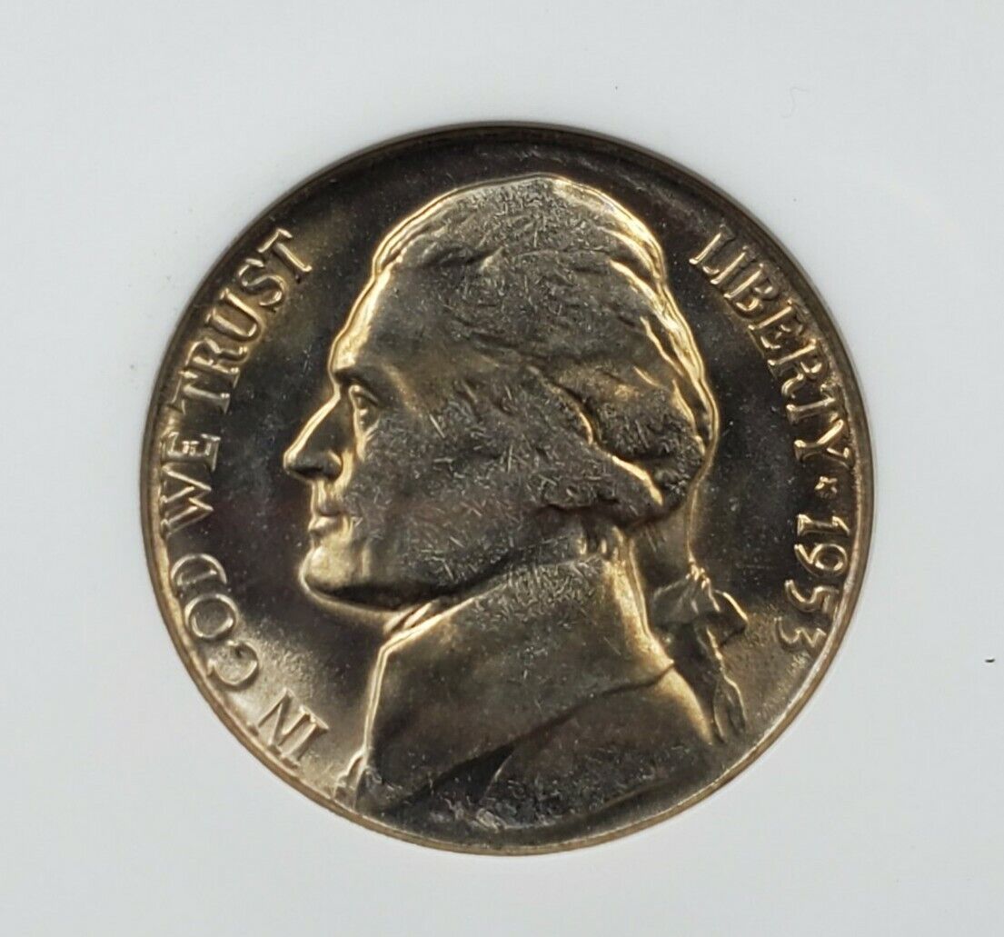 1953 S S/S Jefferson Nickel Coin Vintage ANACS MS64 RPM 001 DMR-002