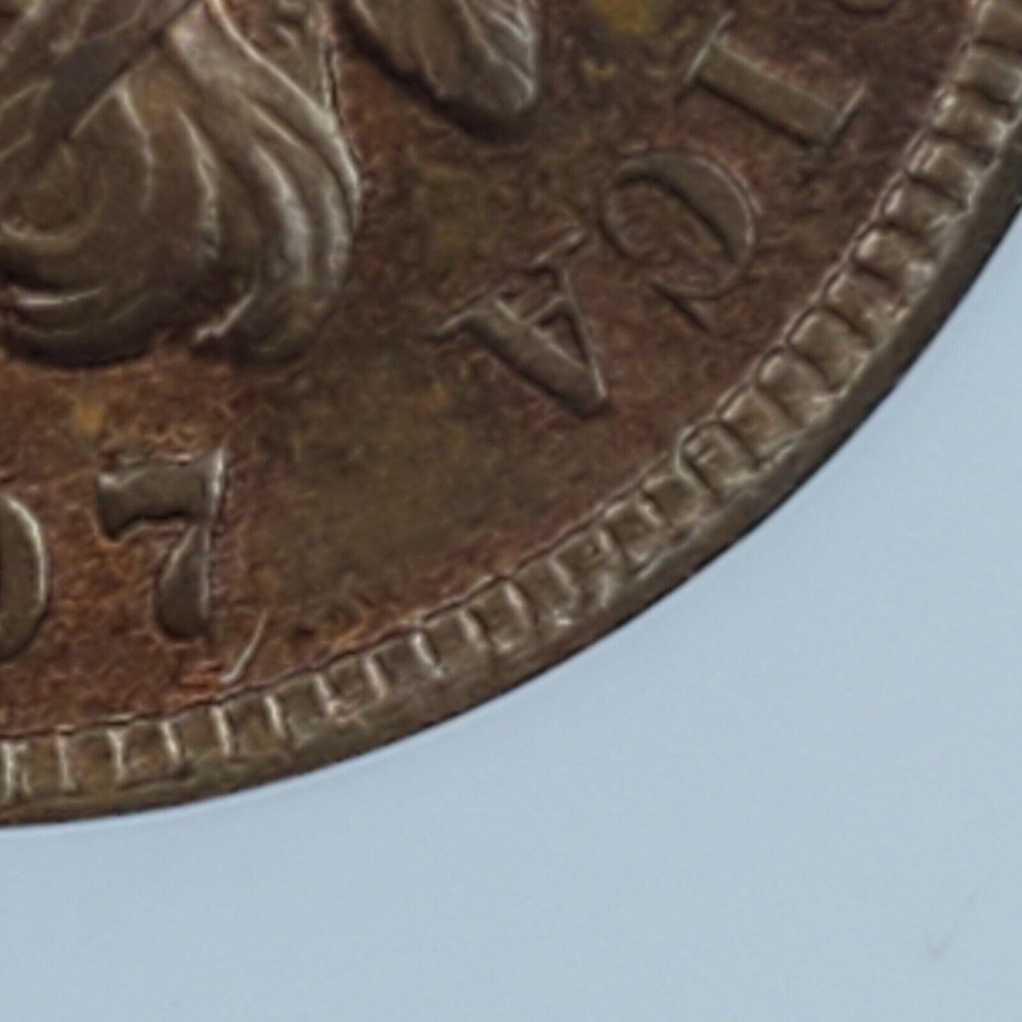 1907 P Indian Cent Penny Coin ANACS MS62 RB RPD S-47 Repunched Date Specimen