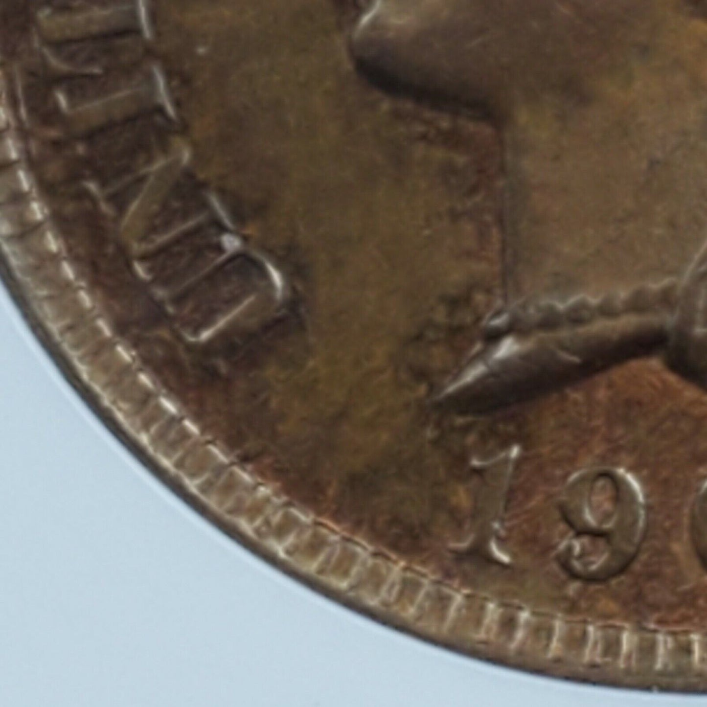 1907 P Indian Cent Penny Coin ANACS MS62 RB RPD S-47 Repunched Date Specimen