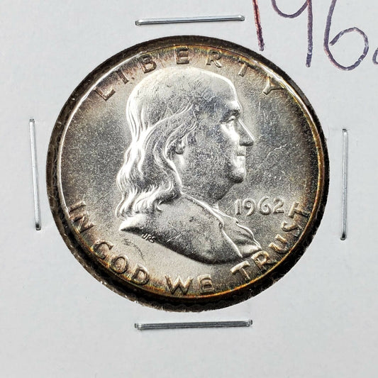 1962 P 50C Franklin 90% Silver Half Dollar Coin Choice BU UNC